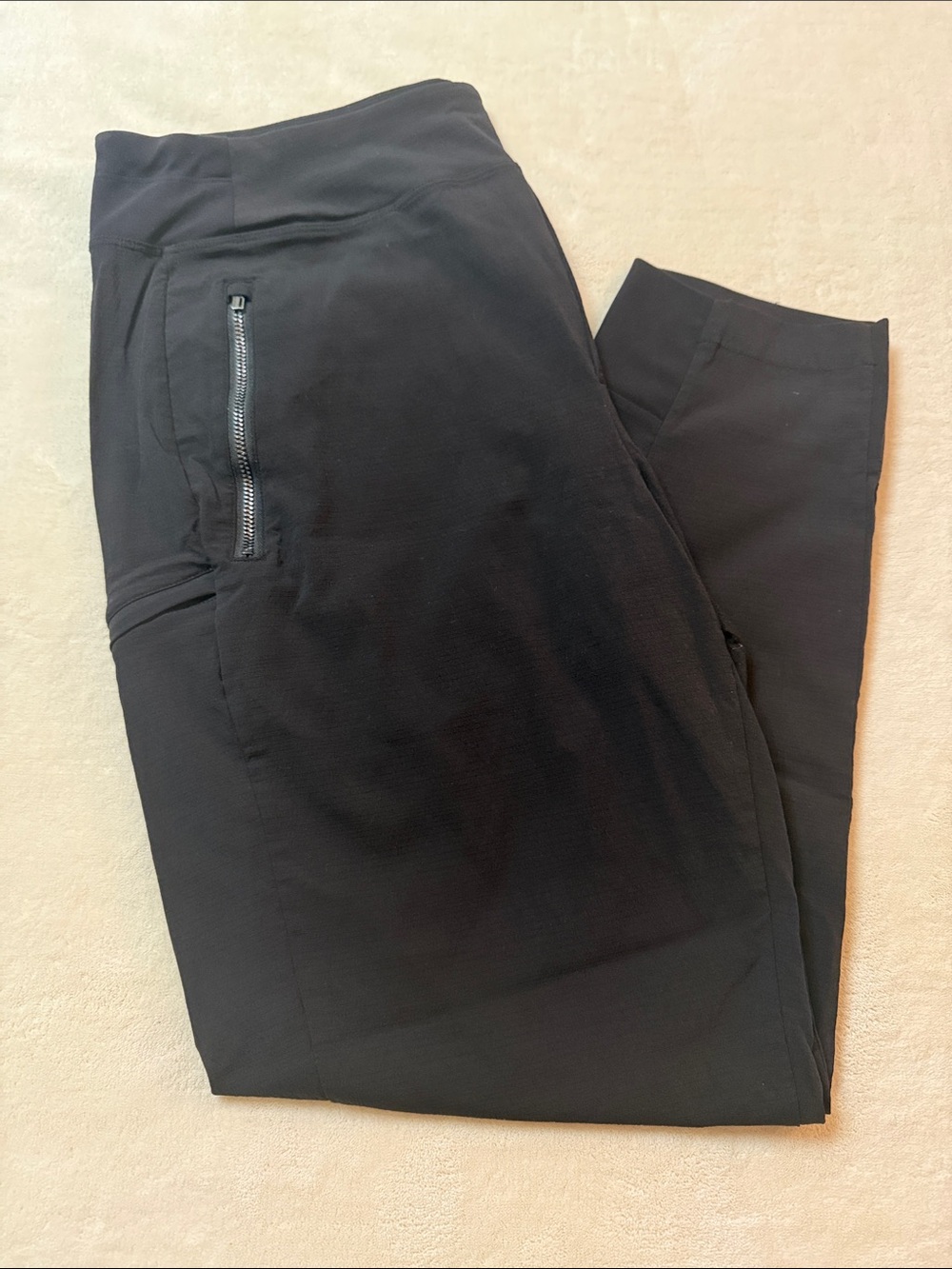 Athleta Black Performance Joggers with Zipper Pockets - Picture 1 of 8